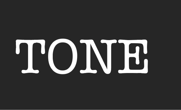 Original white TONE lettering on black